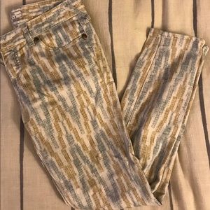 Free People patterned capris with zip ankle detail
